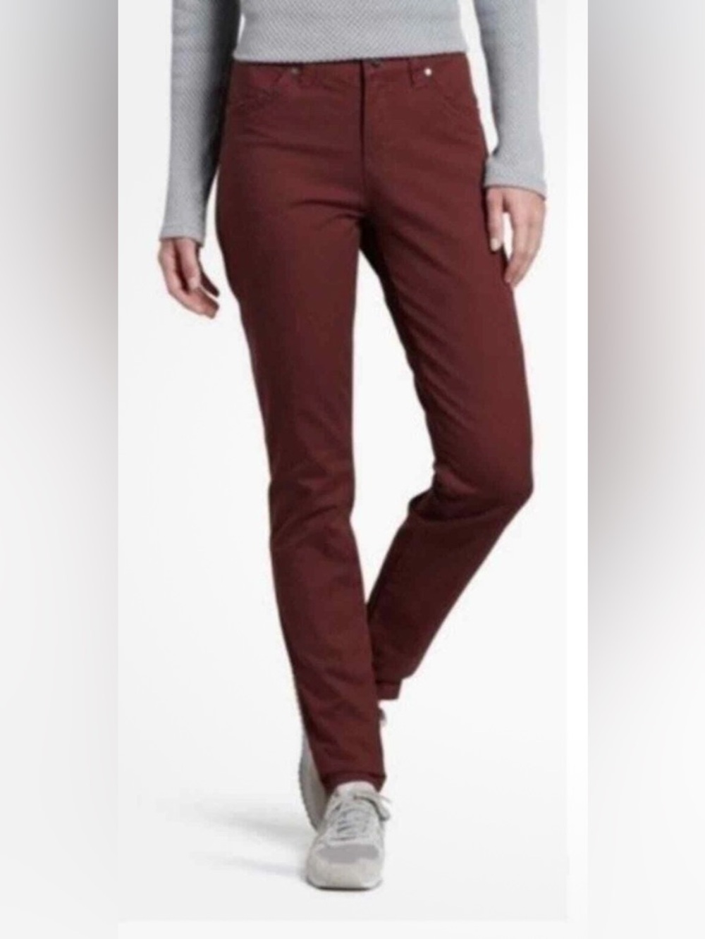 KUHL Women's Brook Skinny Pants Straight-Leg Pants in maroon / deep red brown